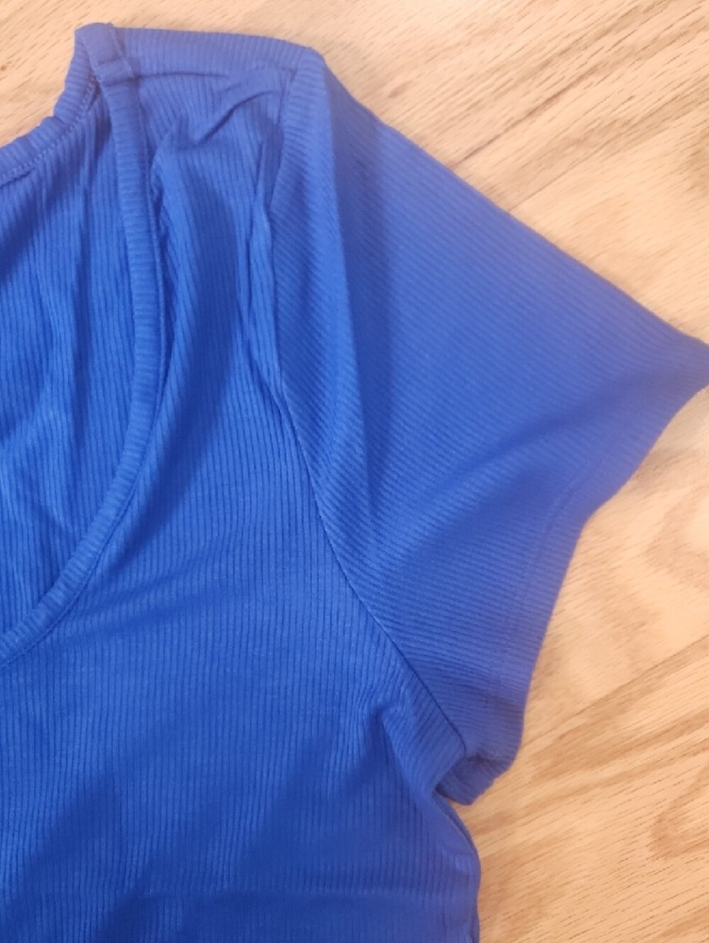 Express Fitted Ribbed Square Neck Crop Top Cobalt Blue XL NwT - Picture 14 of 16